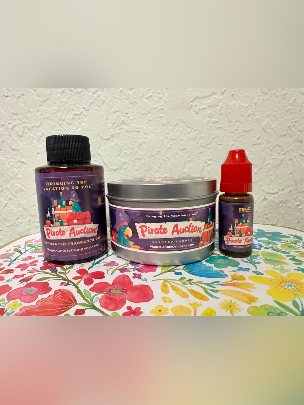 Pirate Auction Scented Candle, Large oil, and small oil by MagicCandleCompany